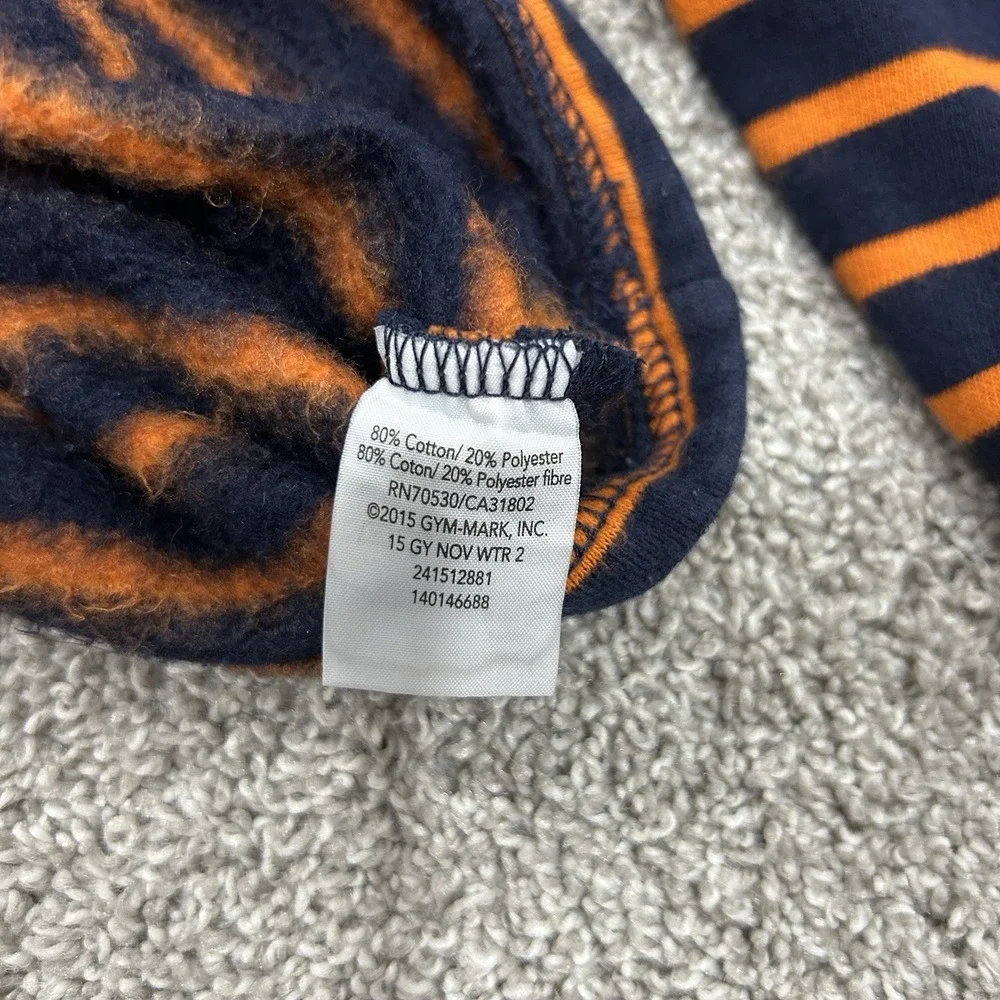 Gymboree Boys Size Small (5-6) Long Sleeve 1/4 zip sweatshirt orange Navy stripe